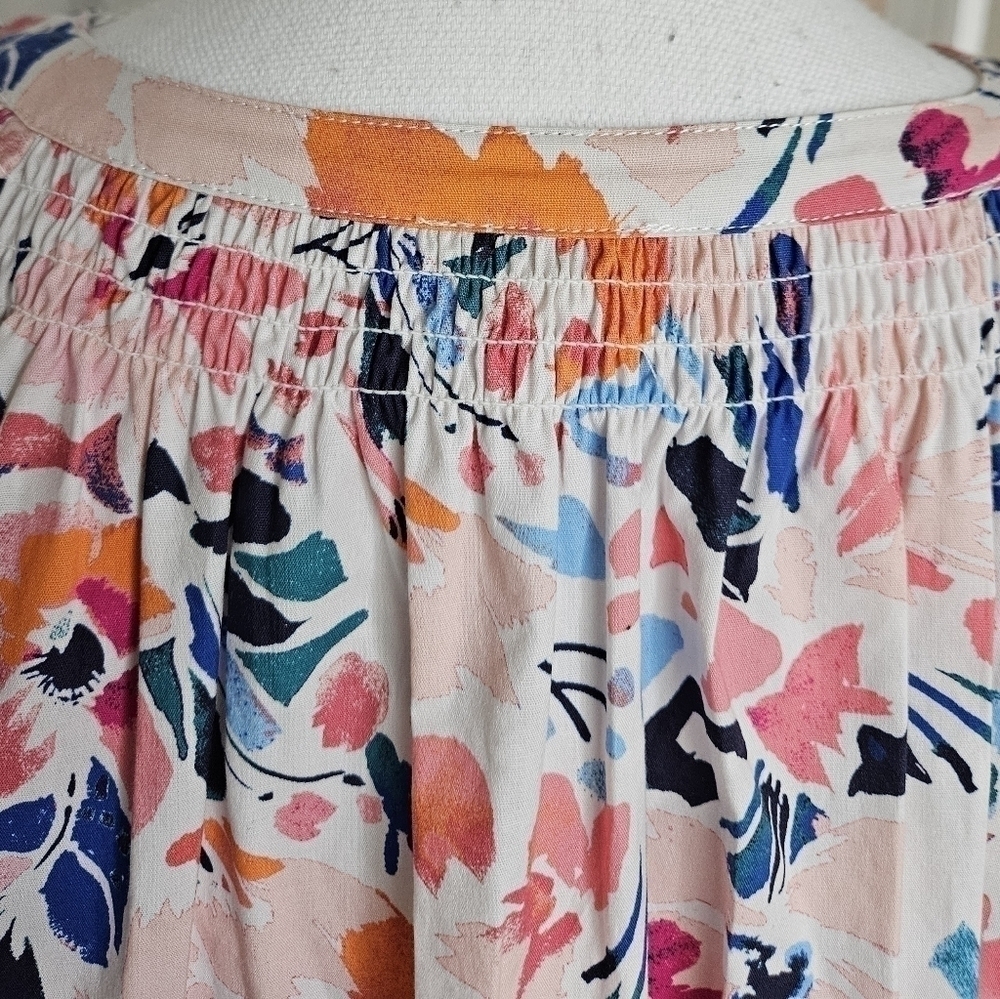 SPENSE BOHO BLOUSE SZ M WHITE PINK BLUE - Picture 8 of 10